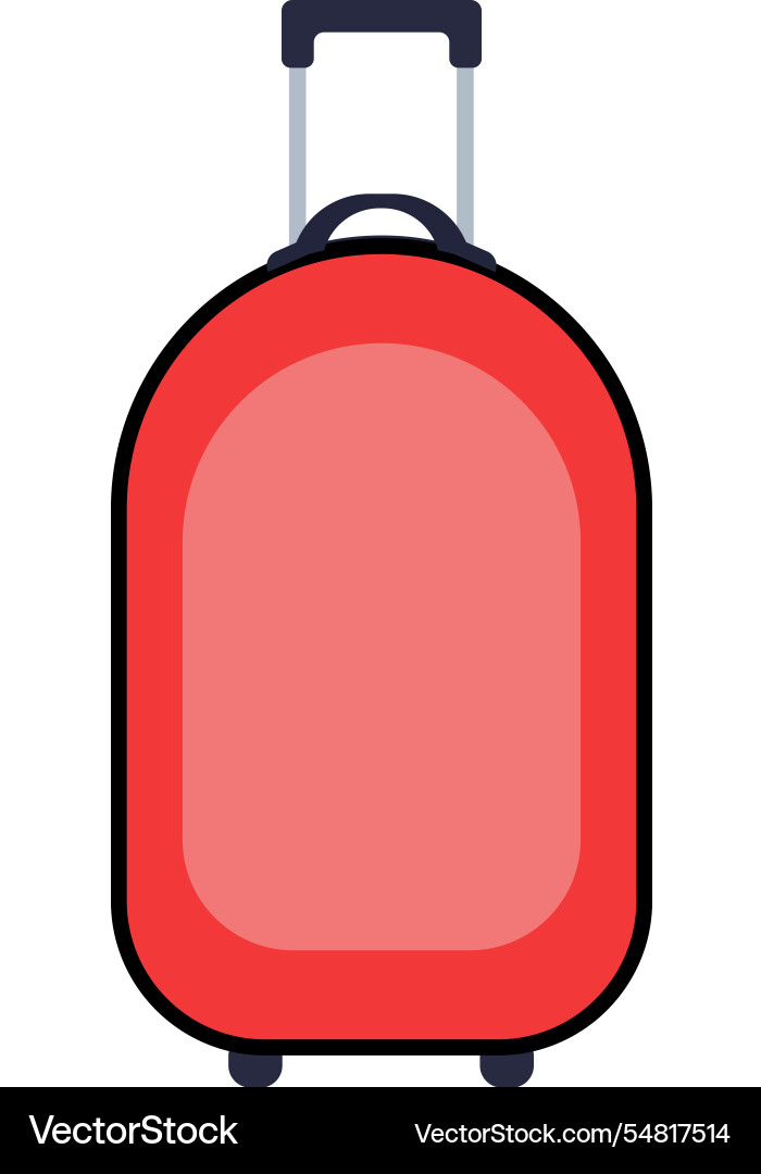 Red rolling suitcase with an extended handle Red rolling suitcase with an extended handle vector image