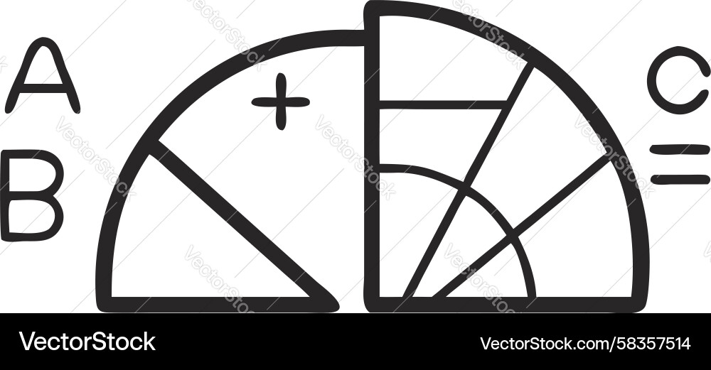 Segmented Pie Chart with Letter Labels Vector Image