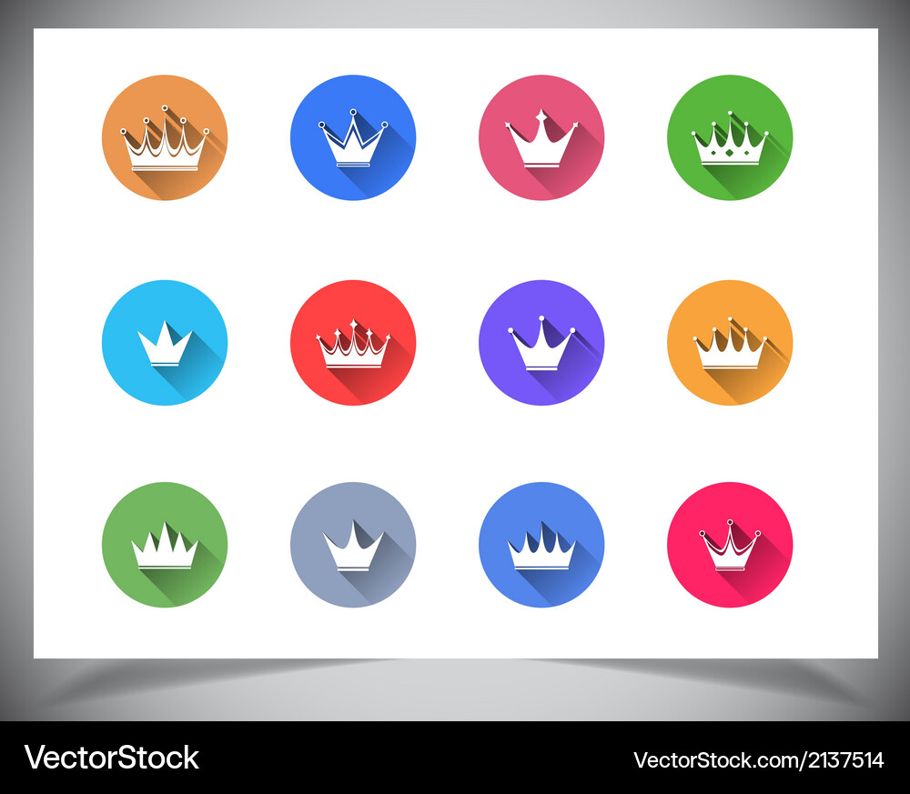 Set of flat color buttons Vector Image