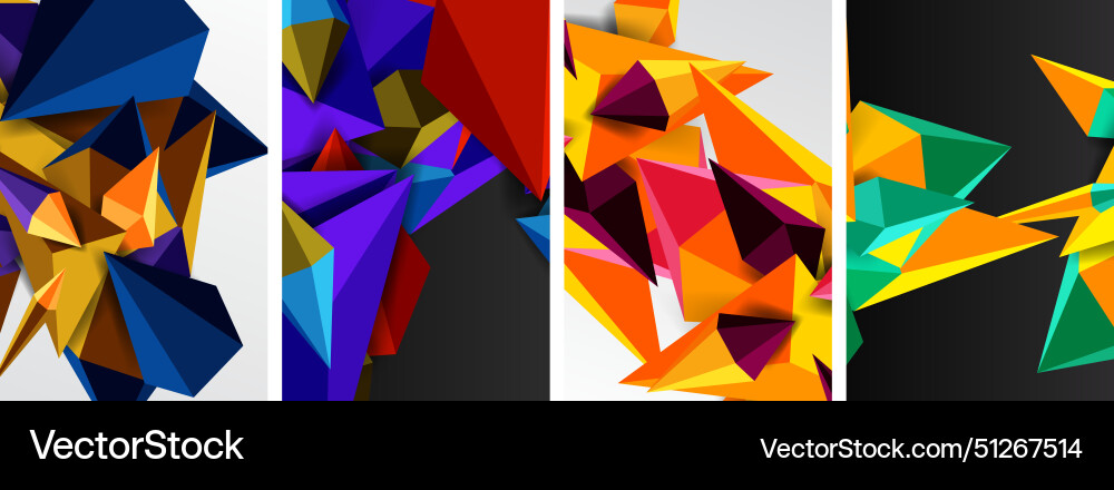 Triangle abstract concepts poster set Triangle abstract concepts poster set Vector Image