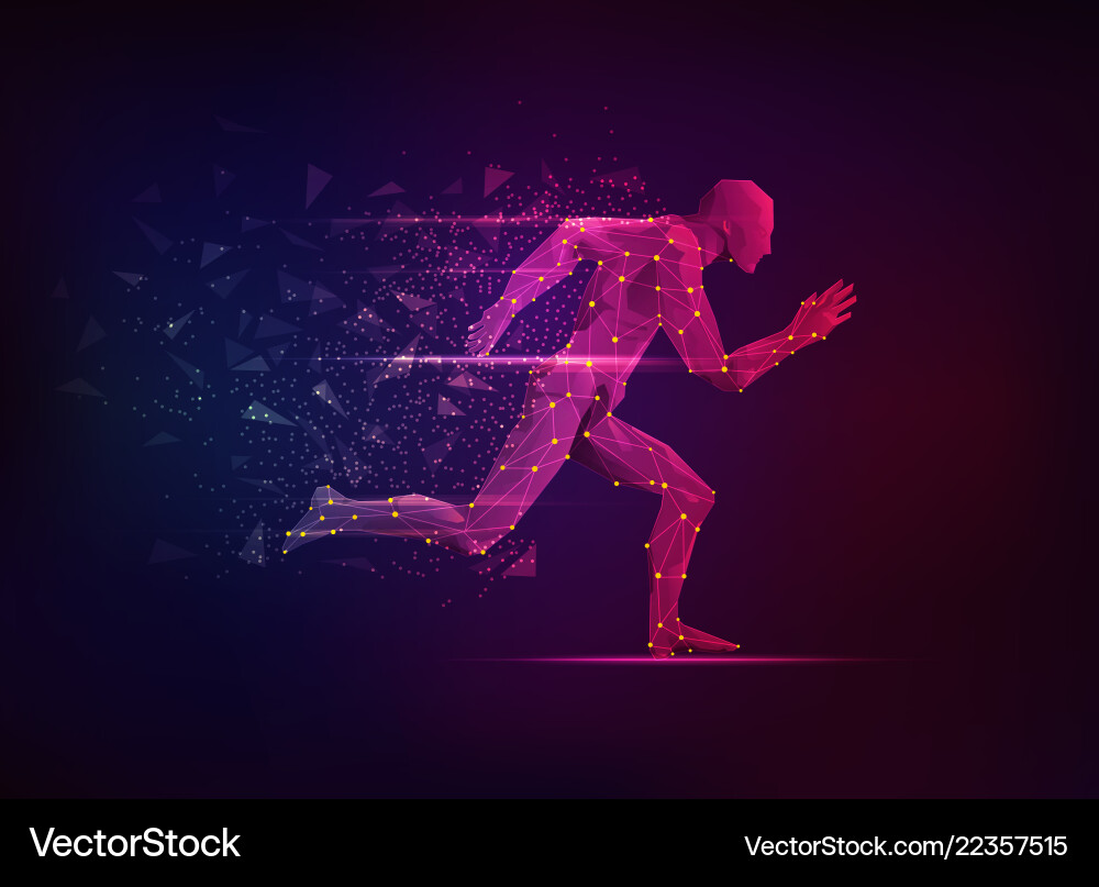 Dynamic Polygon Runner Vector Image