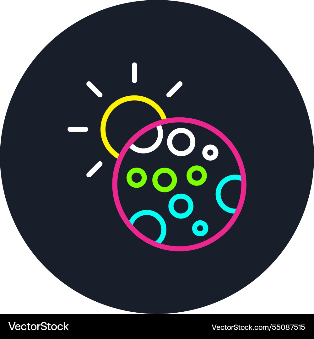 Eclipse line multi color icon Vector Image