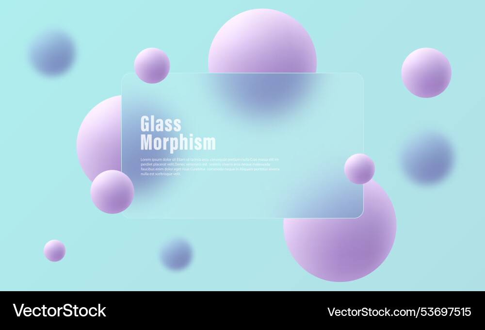 Glass morphism style website landing page template Vector Image