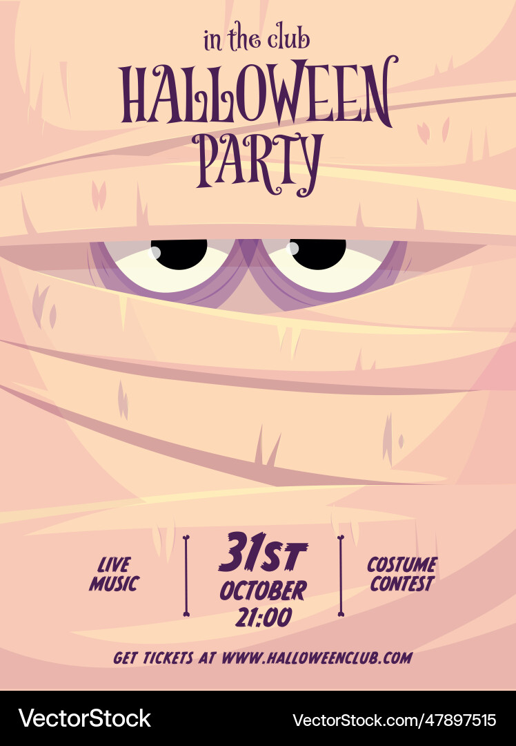 Halloween vertical background with cute mummy Halloween vertical background with cute mummy vector image