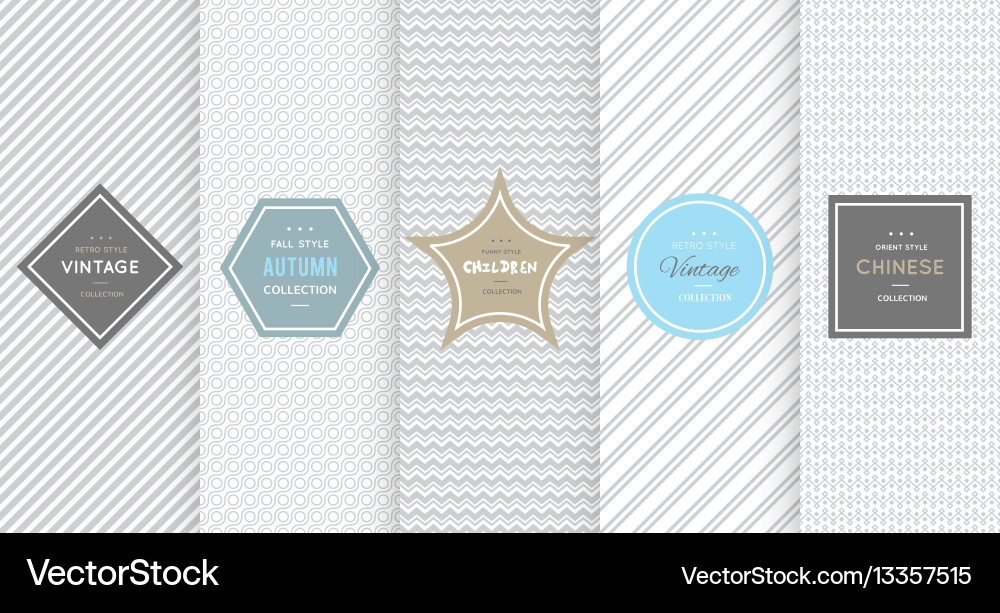 Light grey seamless patterns for universal vector image