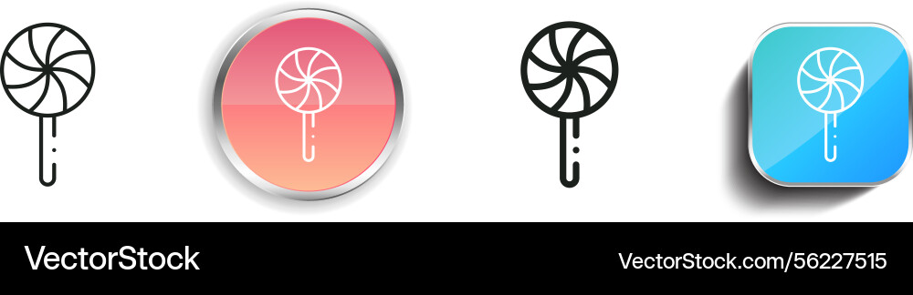 Lollipop icon thin linear regular and button vector image