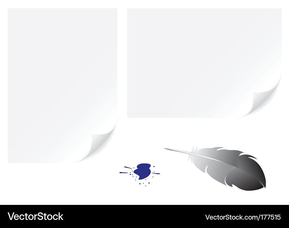 Paper and feather Vector Image