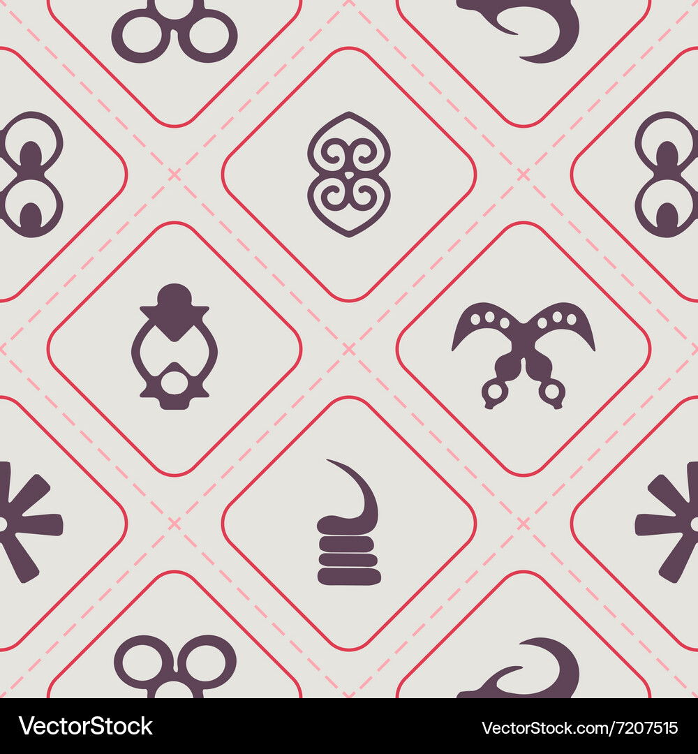 Seamless pattern with adinkra symbols Vector Image