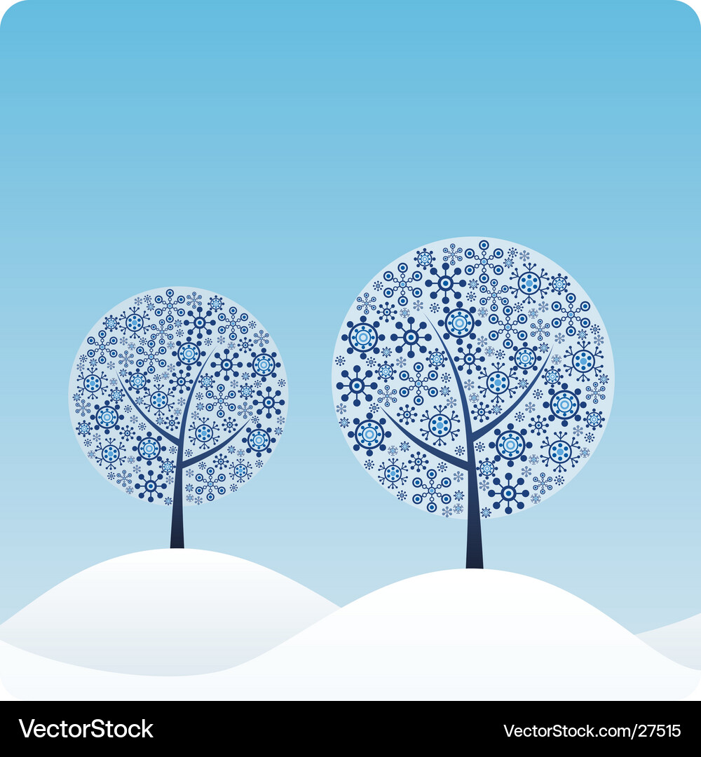 Snowy Winter Trees Vector Image