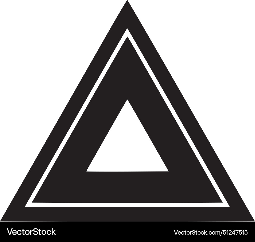Triangle - black and white isolated icon Vector Image