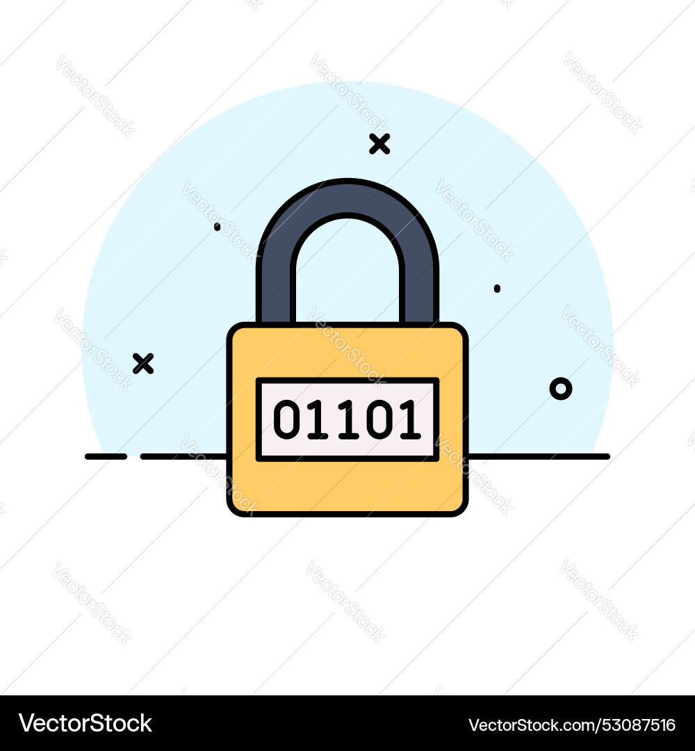 Binary code on padlock modern of digital security vector image