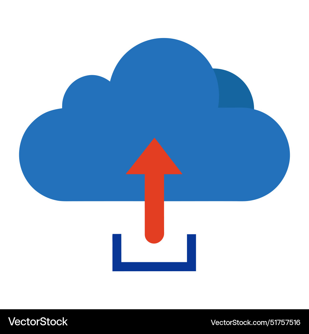 Cloud with upload computing icon flat Cloud with upload computing icon flat vector image