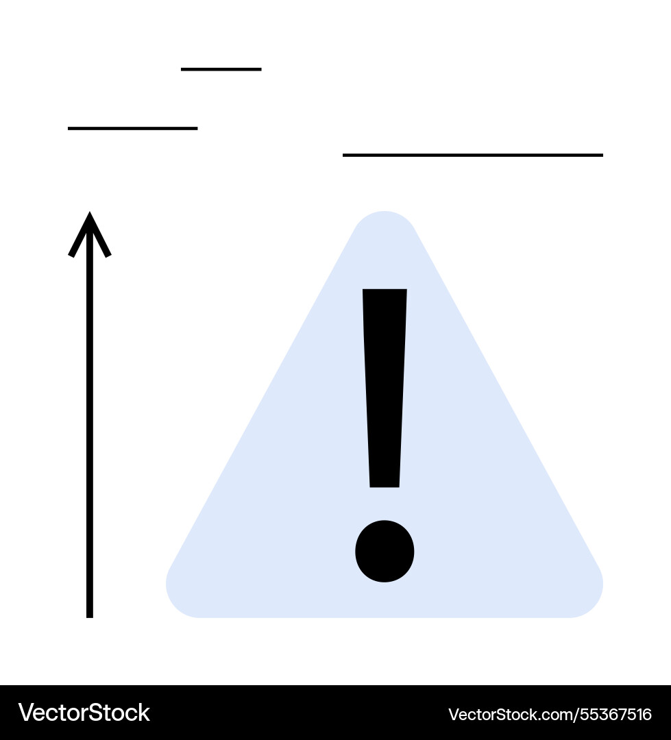 Exclamation mark in triangle with arrow and lines Exclamation mark in triangle with arrow and lines Vector Image