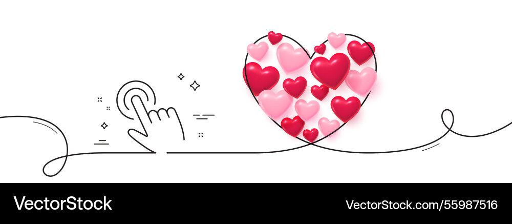 Hand cursor line icon click action sign Hand cursor line icon click action sign Vector Image