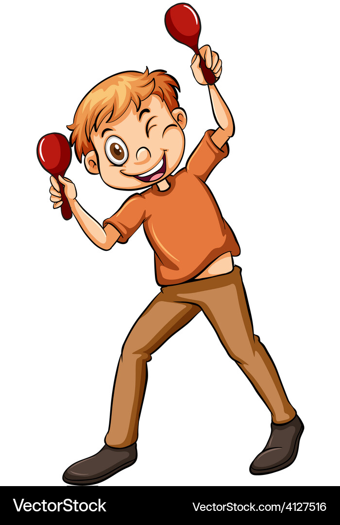 Man with two rattles Vector Image