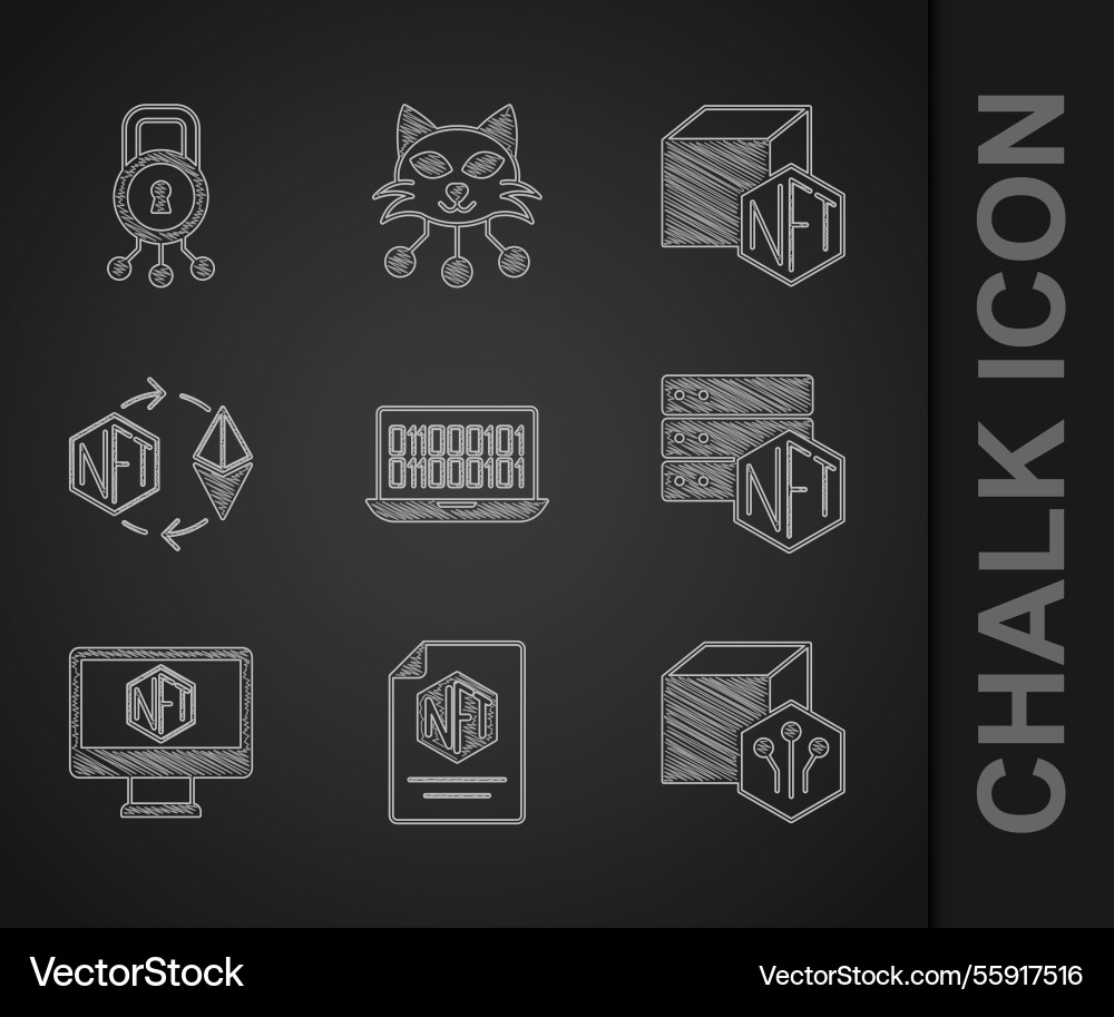 Set binary code nft contract digital crypto art Set binary code nft contract digital crypto art vector image
