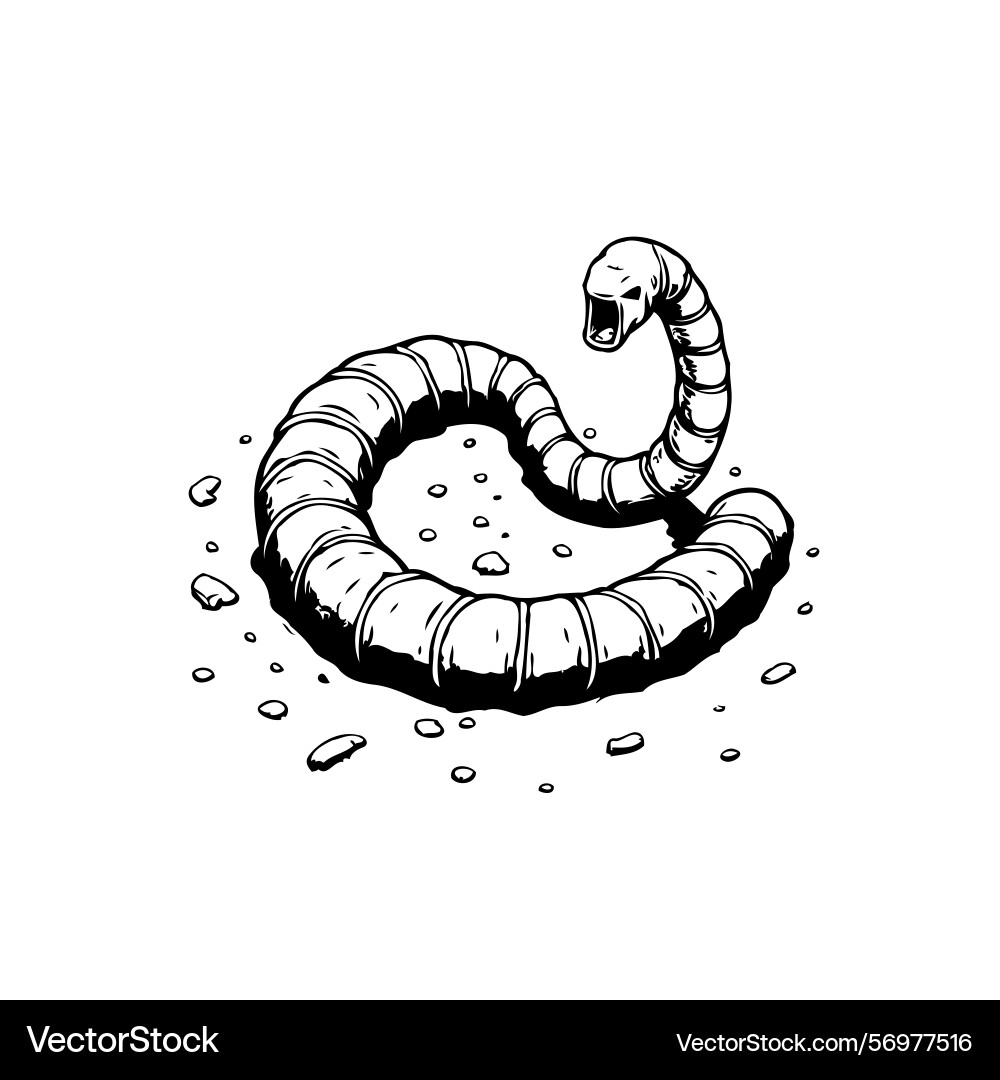 Stylized worm with simple shading and expressive Stylized worm with simple shading and expressive Vector Image