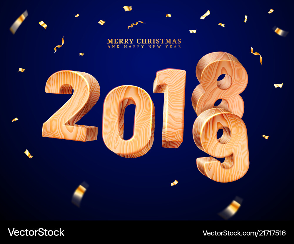 Wooden 2019 for merry christmas and new year Wooden 2019 for merry christmas and new year vector image