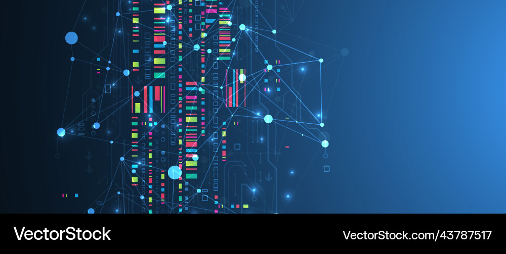 Abstract technology concept with plexus effect Vector Image