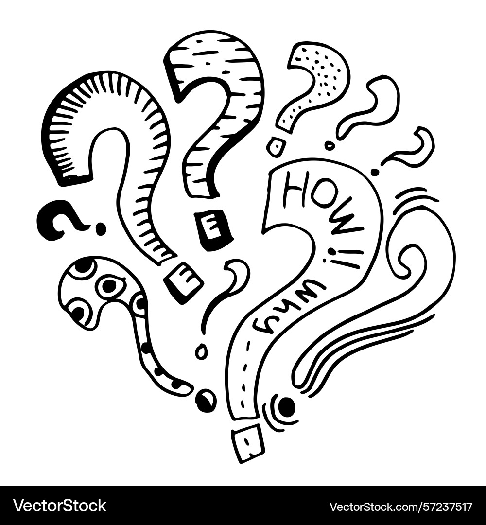 Image of question mark icon on white background Vector Image