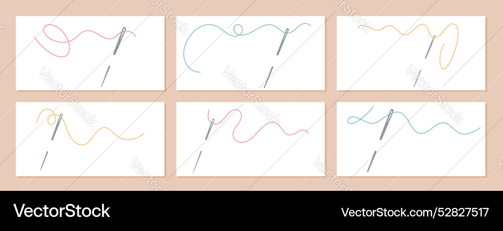 Needles with colorful thread creating flowing Needles with colorful thread creating flowing vector image