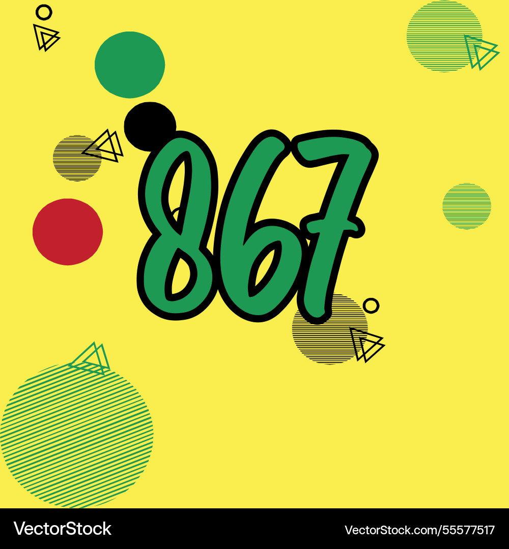 Number font design with decorative dots Vector Image
