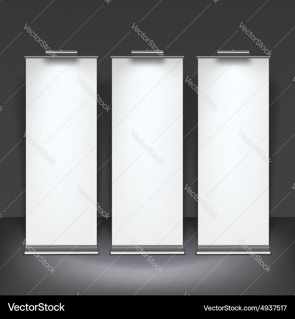 Roll Up Banner Display Vector Image