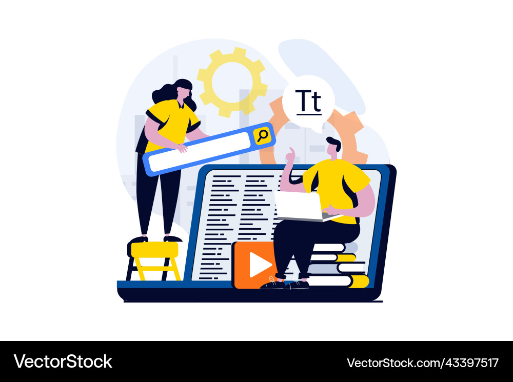 Ui ux design concept with people scene in flat Vector Image