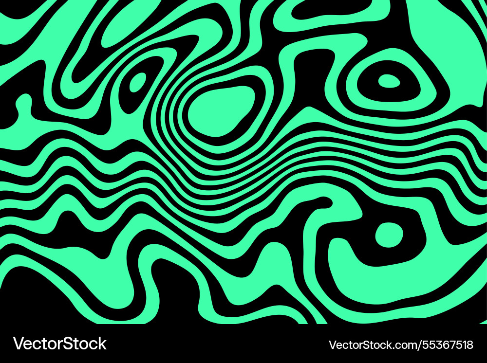 Abstract pattern with green waves on black Abstract pattern with green waves on black vector image