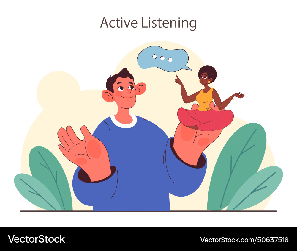 Active listening skill attentive business Vector Image