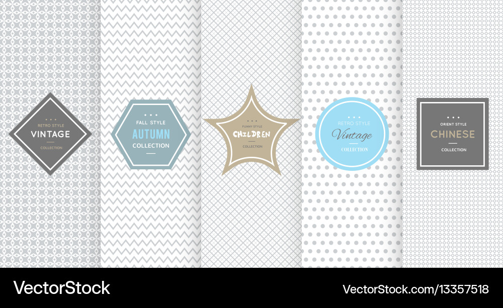 Light grey seamless patterns for universal Vector Image