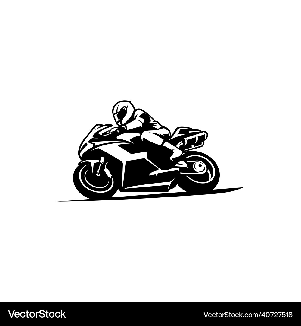 Motorcycle Rider Racing Shot Vector Image