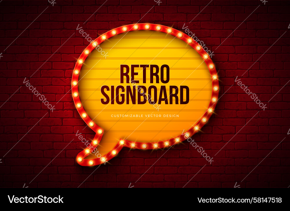 Retro Signboard with Speech Bubble Vector Image