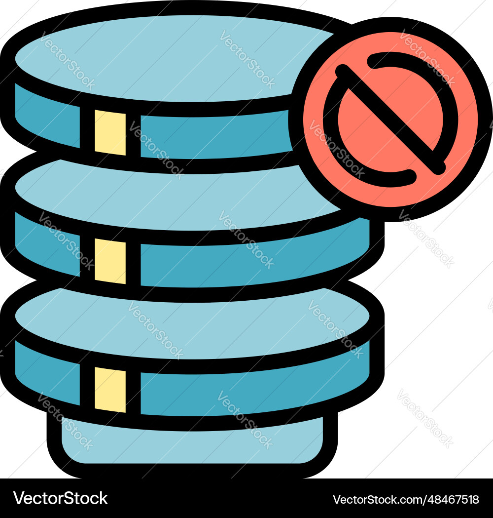 Server error icon flat Server error icon flat vector image