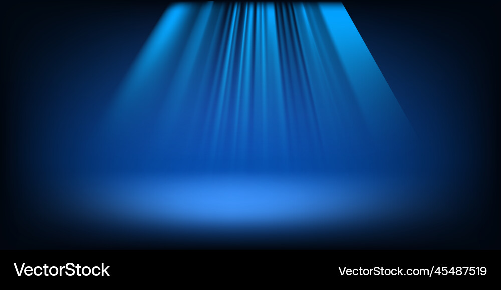 Abstract illuminated empty stage with bright vector image