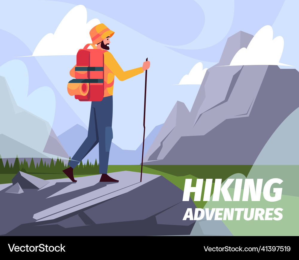 Adventure background cute funny travellers Adventure background cute funny travellers vector image