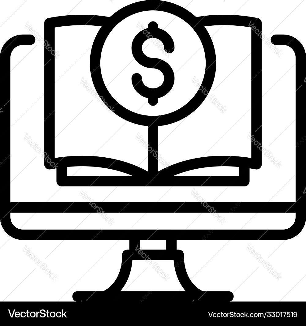 Computer book restructuring icon outline style vector image