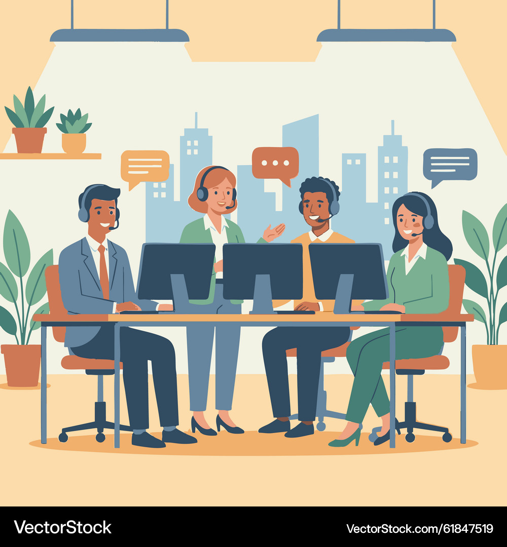 Customer Crew Vector Customer Support Team – Royalty-Free Vector | VectorStock