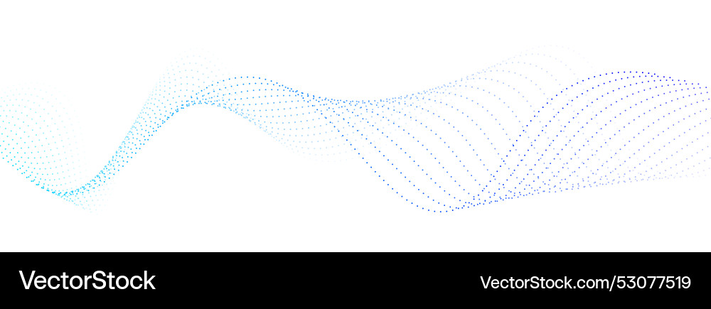Flowing dots particles wave pattern in blue colors Flowing dots particles wave pattern in blue colors vector image