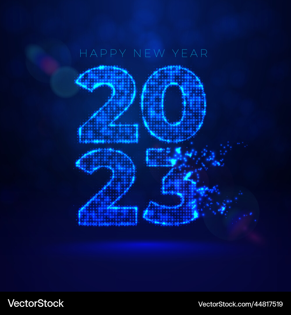Gowing pints and dots forming number of the new vector image