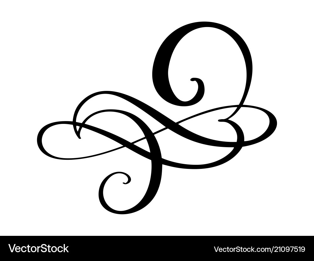Hand drawn love border flourish separator Hand drawn love border flourish separator vector image