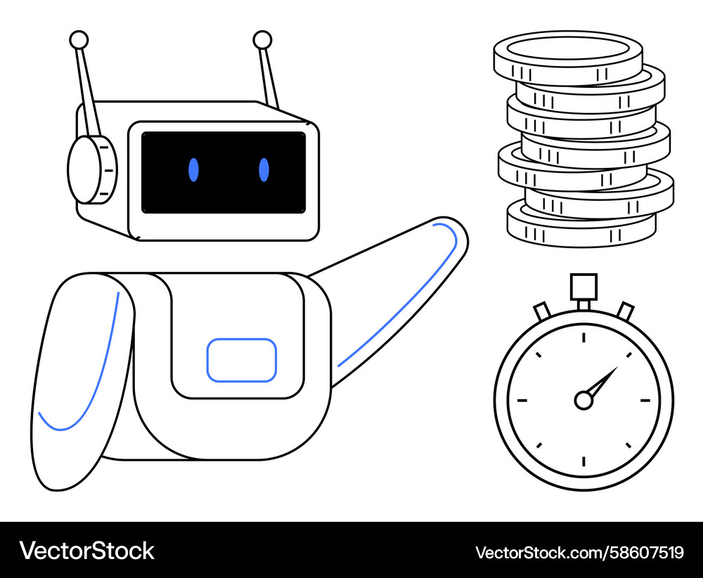 Robot Automation Finance Vector Image
