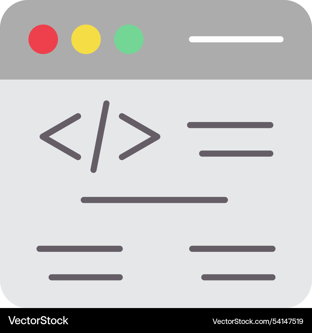 Web coding flat icon design vector image