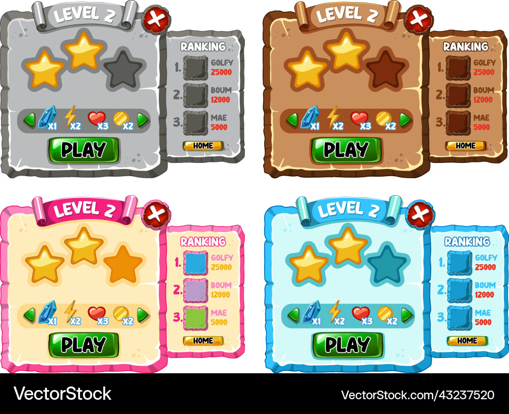 Game element template design set Vector Image