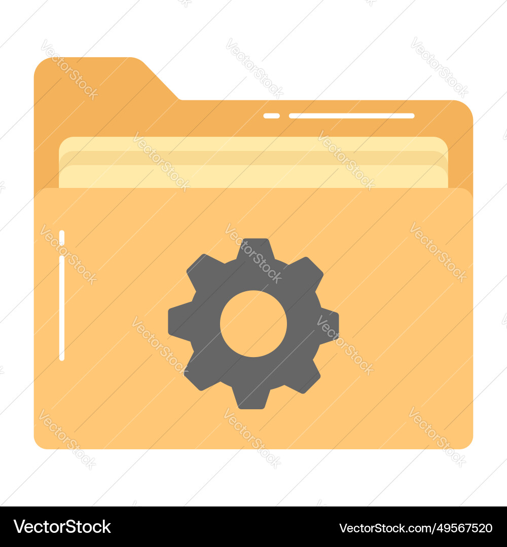 Gear with folder icon of setting in modern Vector Image