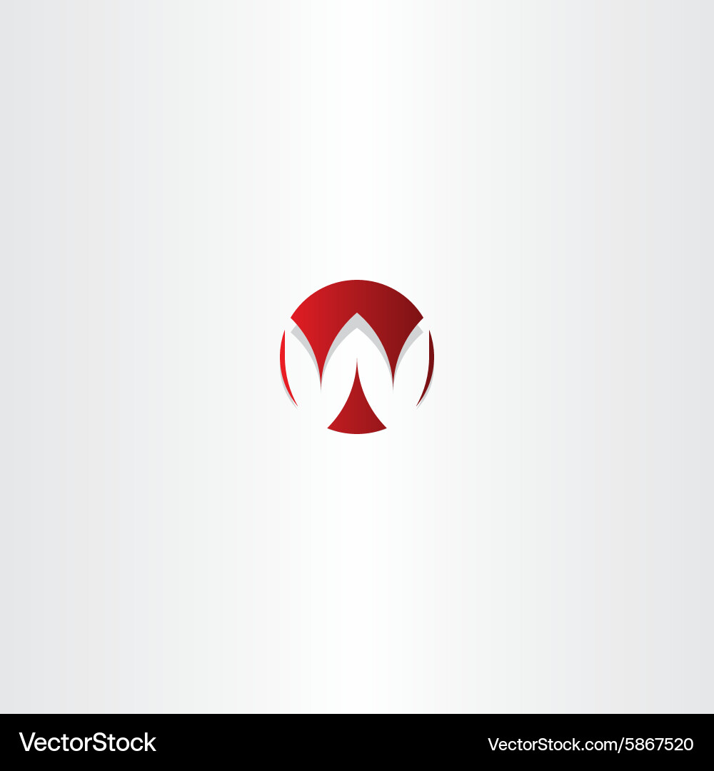 Letter w red sign logo element Royalty Free Vector Image