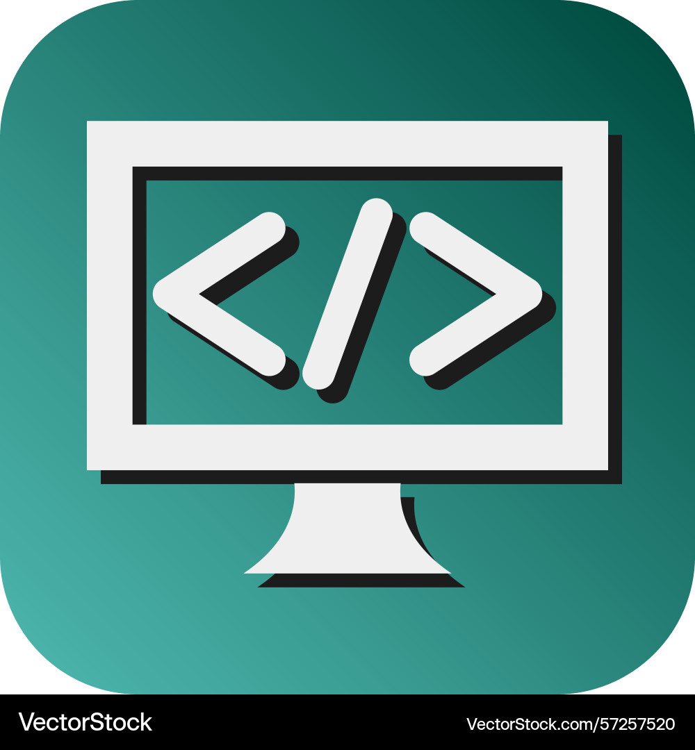 Programming glyph gradient background icon vector image