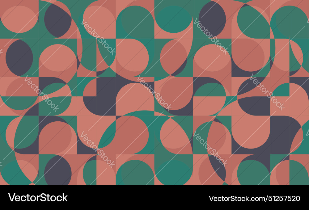 Retro style geometric pattern with red and green Retro style geometric pattern with red and green vector image