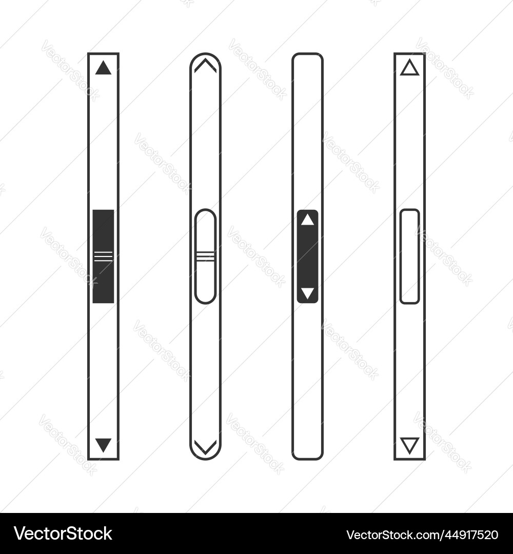 Scroll bar scrollbars isolated on white Scroll bar scrollbars isolated on white Vector Image