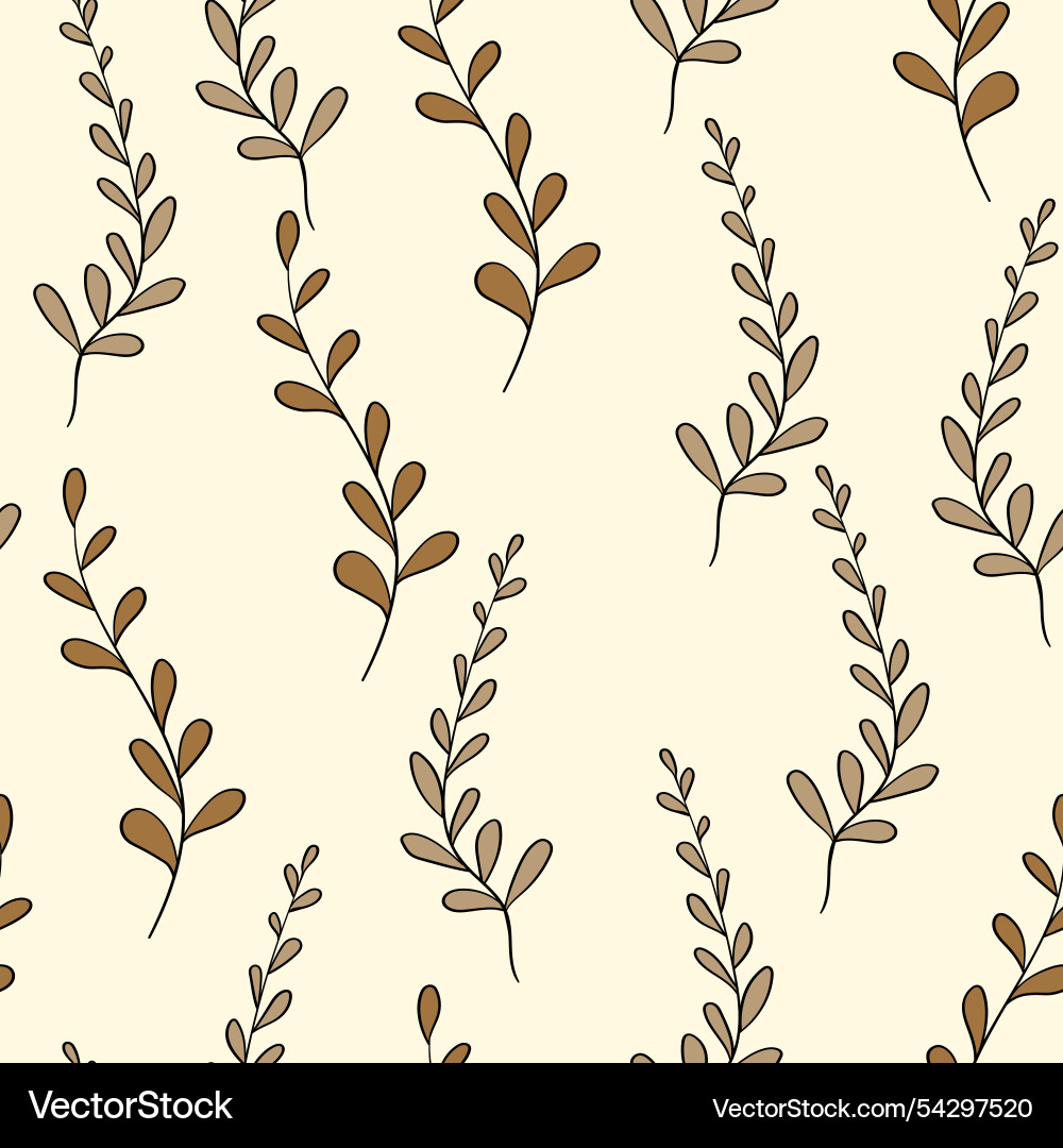 Spring seamless color pattern with sprigs Vector Image